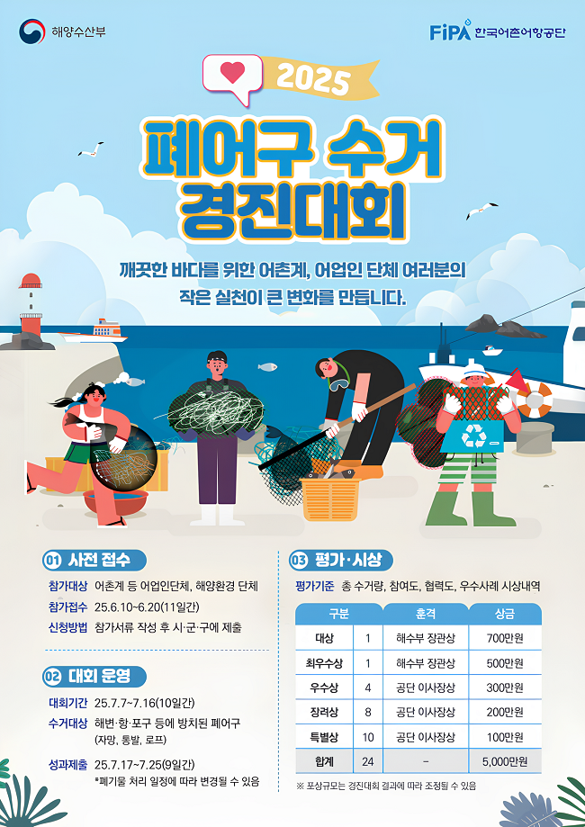 2025년 폐어구 수거 경진대회 참가 접수 안내&nbsp;